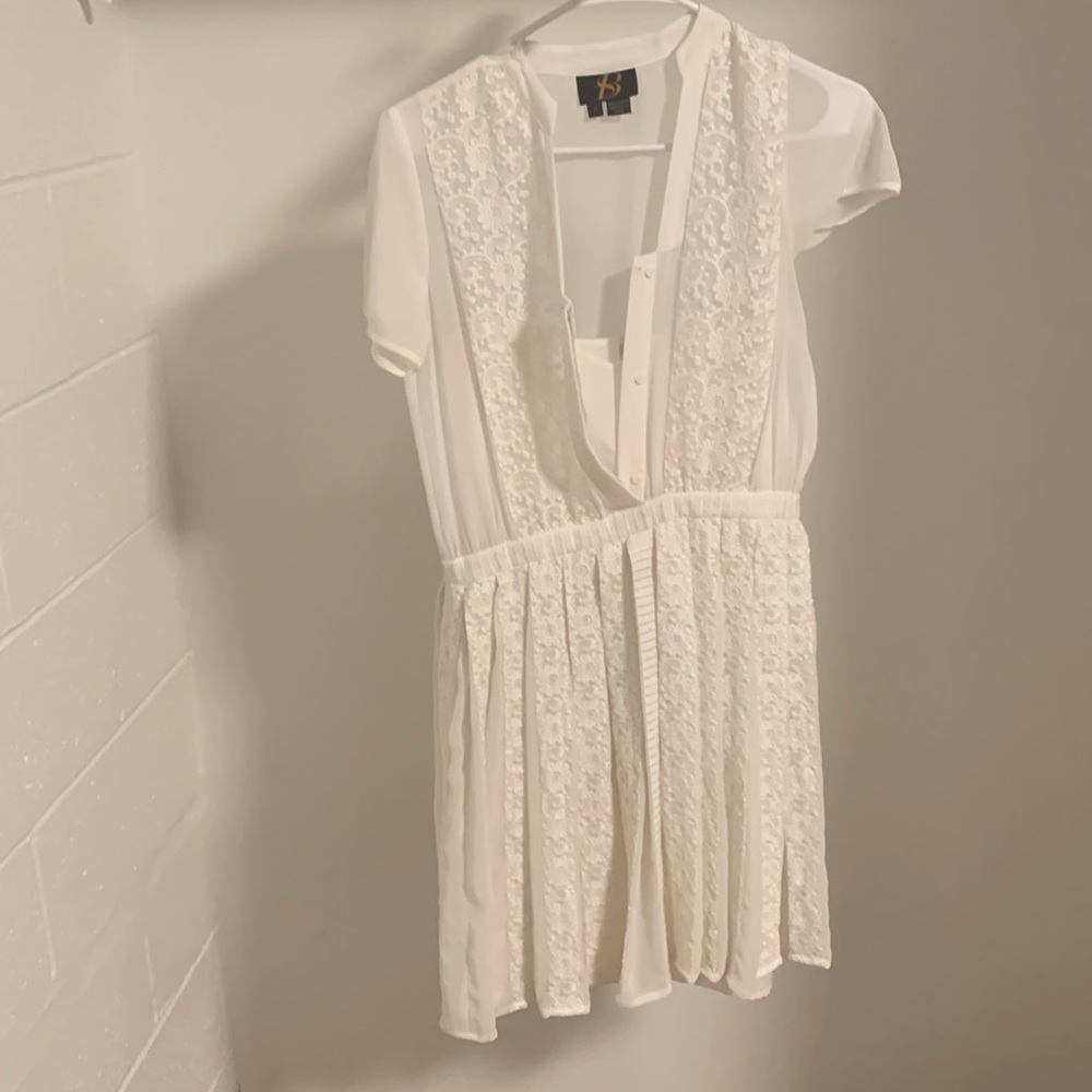 white lacy dress, slip included as well